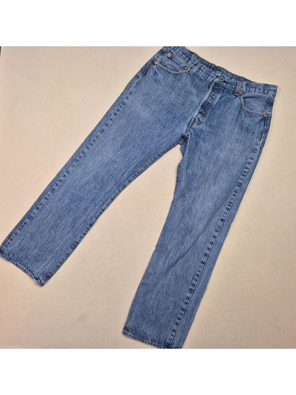 Levi's 501 Men's Button Fly Wide Leg Relaxed Blue Jeans Sz 34/29 Measured